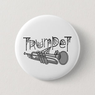 Trumpet Halloween Cobwebs 6 Cm Round Badge