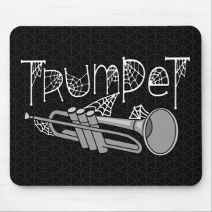 Trumpet Halloween Cobwebs Mouse Pad