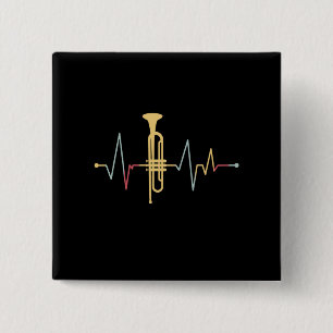 Trumpet Heartbeat 15 Cm Square Badge