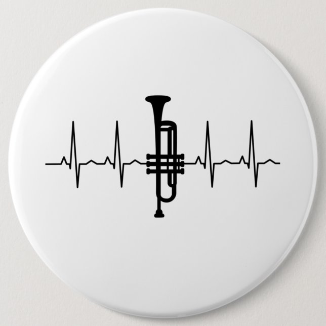 Trumpet Heartbeat 6 Cm Round Badge (Front)