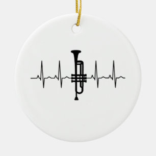 Trumpet Heartbeat Ceramic Tree Decoration