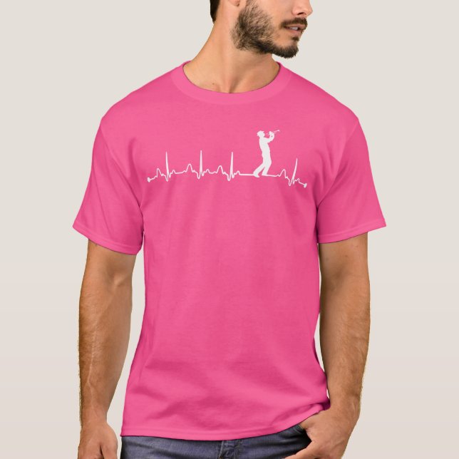 Trumpet Heartbeat Ekg Shirt Trumpet Pulse Player (Front)