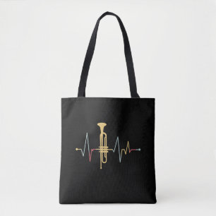 Trumpet Heartbeat Tote Bag