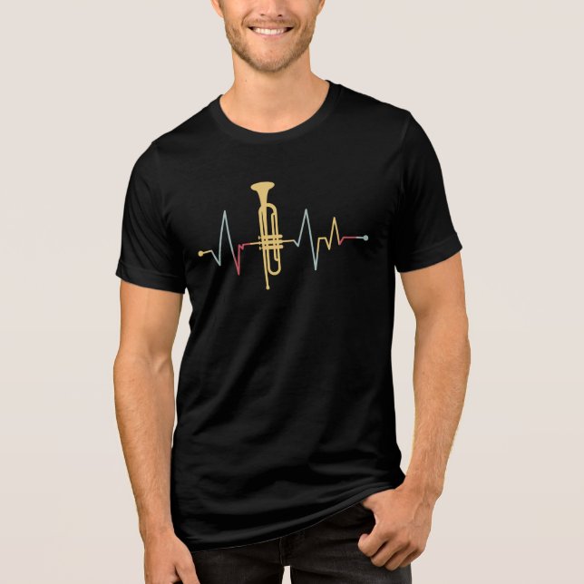 Trumpet Heartbeat Tri-Blend Shirt (Front)