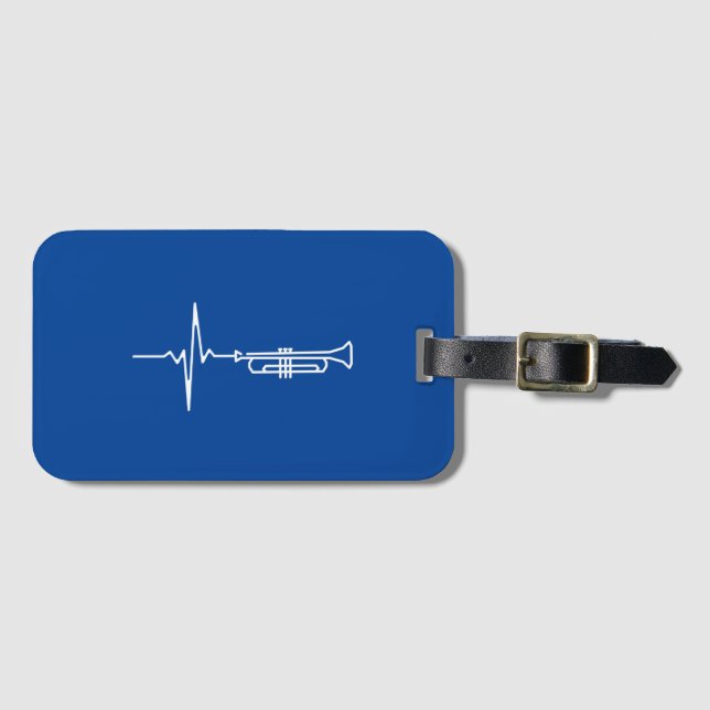 Trumpet Heartbeat Trumpet Player Gift Luggage Tag (Front Horizontal)