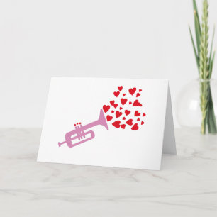 Trumpet Hearts Holiday Card