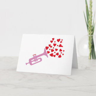 Trumpet Hearts Holiday Card