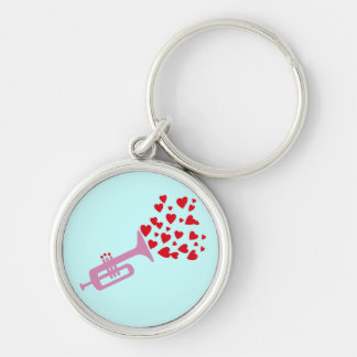 Trumpet Hearts Key Ring
