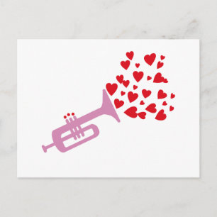 Trumpet Hearts Postcard