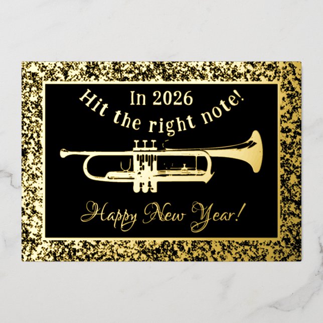 Trumpet  Hit the right note 2026 Greetings Card (Front)