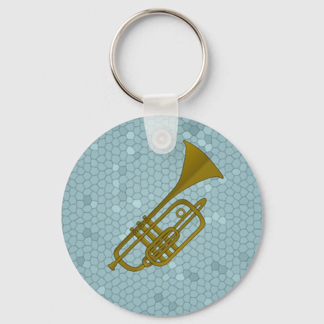 Trumpet illustration keychain (Front)