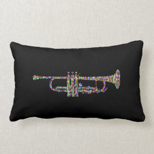Trumpet jazz cool colourful instrument lumbar cushion