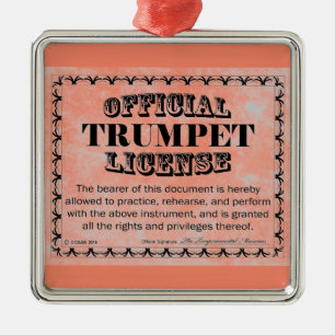 Trumpet License Metal Ornament