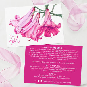 Trumpet Lily pink perfection art wedding details Enclosure Card