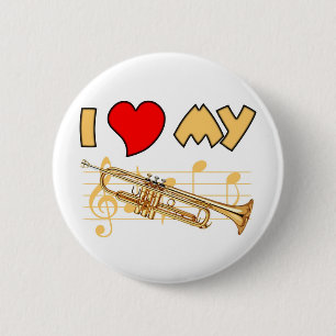 Trumpet Love 6 Cm Round Badge