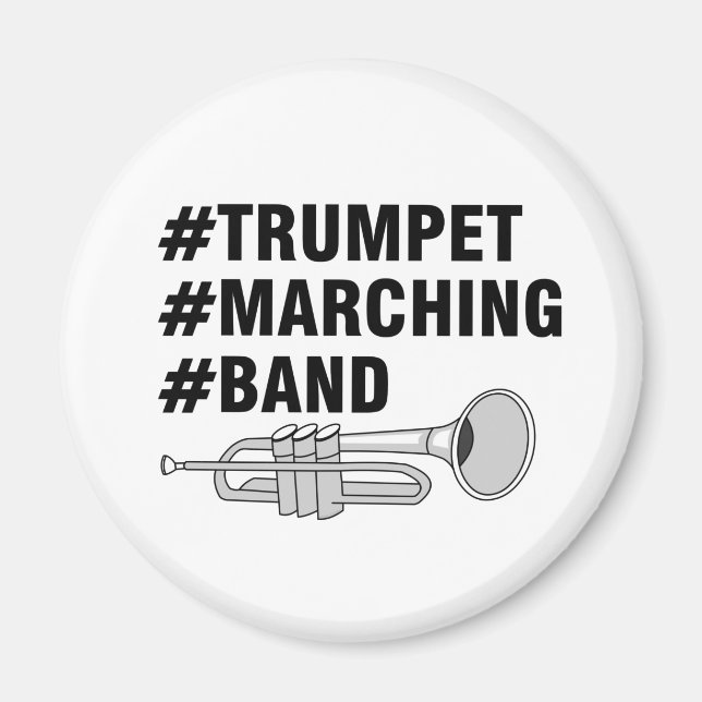 Trumpet Marching Band Hashtags Magnet (Front)