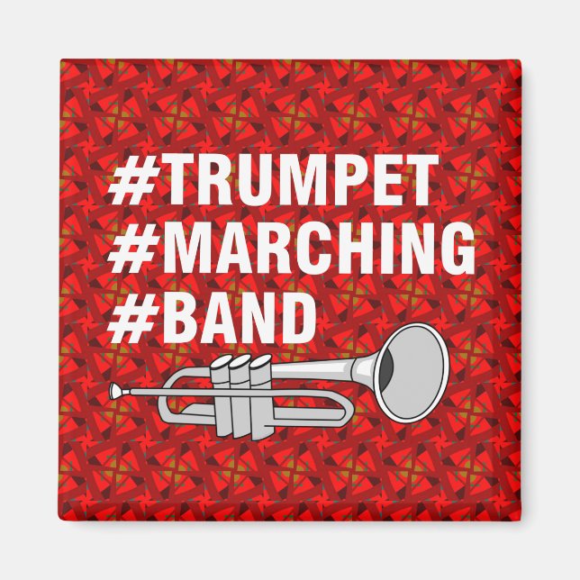 Trumpet Marching Band Hashtags Magnet (Front)