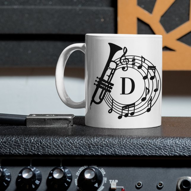 Trumpet Monogram Jazz Band Music Teacher  Mug (Creator Uploaded)