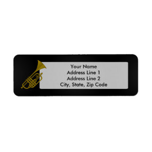 Trumpet music cartoon Labels