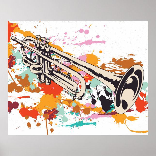 Trumpet music instrument custom print poster (Front)