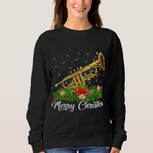 Trumpet Music Lover Matching Santa Hat Trumpet Chr Sweatshirt