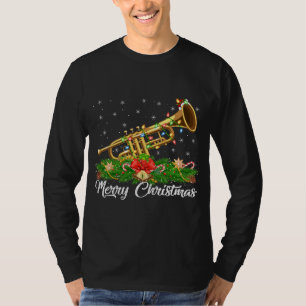 Trumpet Music Lover Matching Santa Hat Trumpet Chr T-Shirt