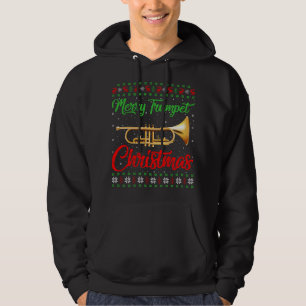 Trumpet Music Lover Xmas Gift Ugly Trumpet Christm Hoodie
