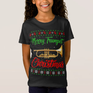 Trumpet Music Lover Xmas Gift Ugly Trumpet Christm T-Shirt