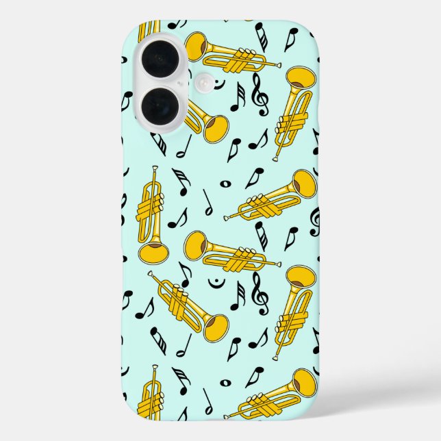 Trumpet Music Notes Pattern Case-Mate iPhone Case (Back)