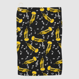 Trumpet Music Notes Pattern Golf Towel