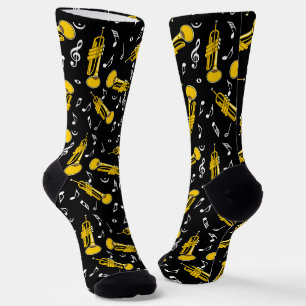 Trumpet Music Notes Pattern Socks