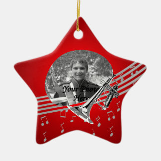 Trumpet Music Red Ceramic Tree Decoration