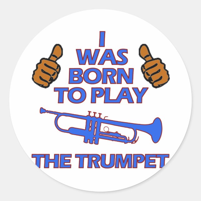 trumpet Musical designs Classic Round Sticker (Front)