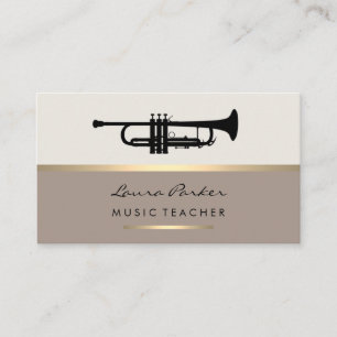 Trumpet Musician Music Teacher Instrument Gold Business Card