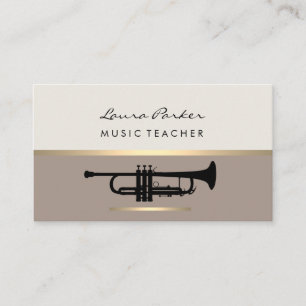 Trumpet Musician Music Teacher Instrument Gold Business Card