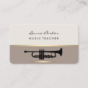 Trumpet Musician Music Teacher Instrument Gold Business Card