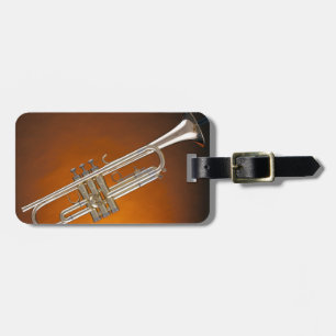 Trumpet on Gold Luggage Tag