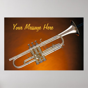 Trumpet on Gold Poster
