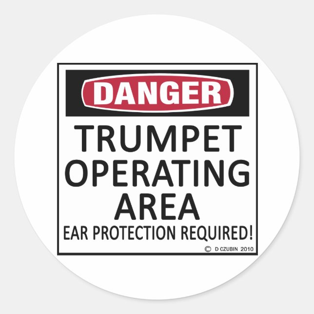 Trumpet Operating Area Classic Round Sticker (Front)