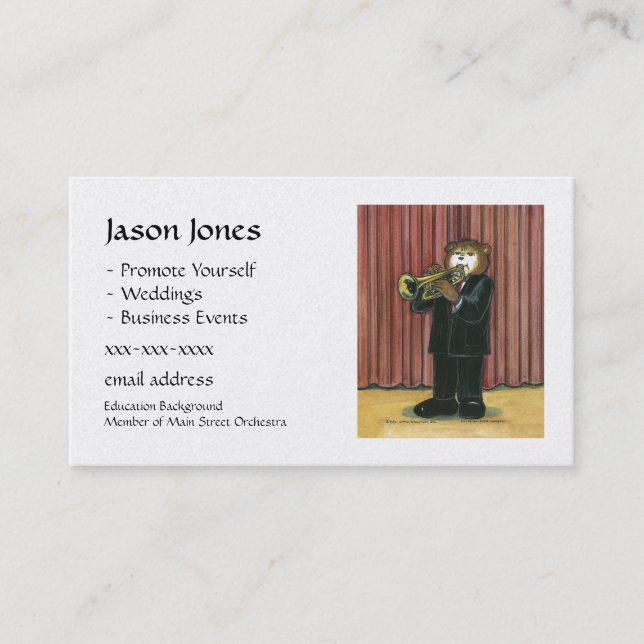 Trumpet Player Business Card (Front)