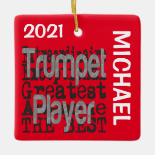 Trumpet Player Extraordinaire CUSTOM Ceramic Ornament