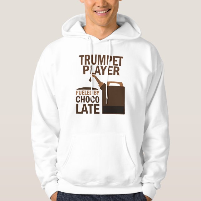 Trumpet Player (Funny) Chocolate Hoodie (Front)