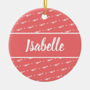 Trumpet Player Gift Personalised Musician Custom Ceramic Tree Decoration