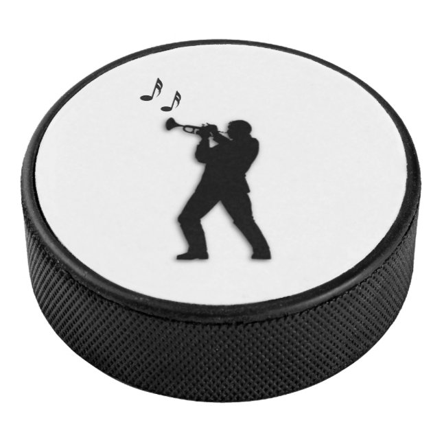 Trumpet Player Hockey Puck (3/4)