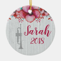 Trumpet Player Music Gift Floral Personalised