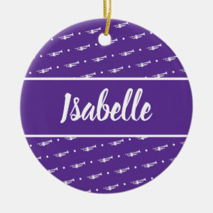 Trumpet Player Musician Gift Custom Personalised Ceramic Tree Decoration