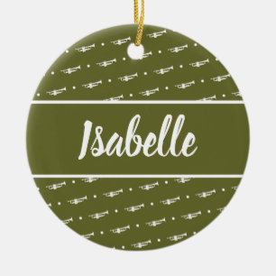 Trumpet Player Musician Gift Personalised Custom Ceramic Tree Decoration