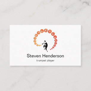 Trumpet Player Musician Minimalist Business Card