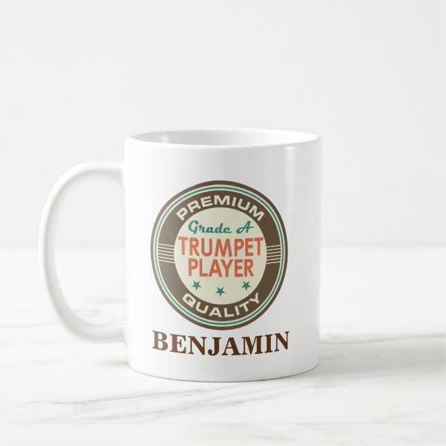 Trumpet Player Personalised Office Mug Gift (Left)