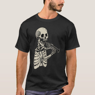 Trumpet Player Retro Skull Skeleton Trumpeter Musi T-Shirt